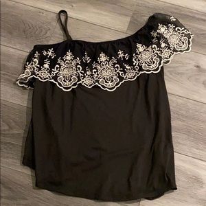 Lace “one shoulder” top